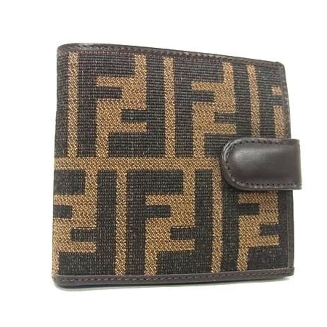 FENDI Zucca Wallet 0715814 0012 Brown and Black Canvas Leather Bifold for Men Women (1 of 15)