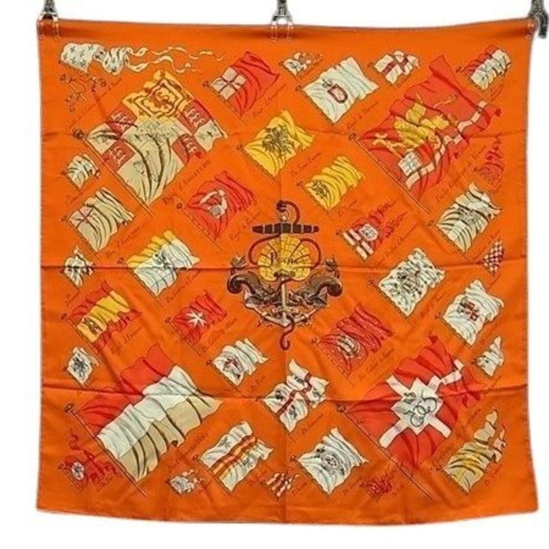 HERMES Carré 90 Scarf, Multicolor Silk, Women's, PAVOIS Ship's Flag (1 of 17)