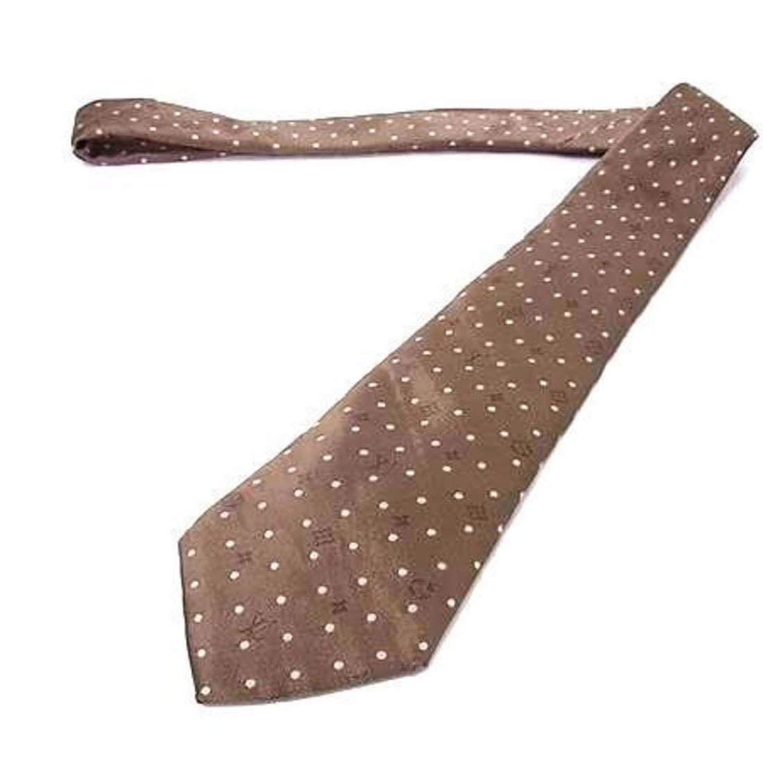 LOUIS VUITTON Men's Brown Silk Tie with Dots: --- Catalog ---Category: SizeWidth: 9cm / 3.54''Total Length: 160cm / 62.99''Category: DesignType: CravatColor: BrownGender: MenMaterial: Silk 100%Category: GeneralBrand: Louis VuittonCountry of