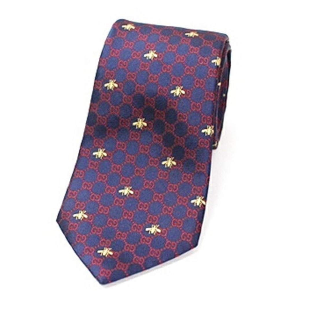 Gucci Silk Tie, Bee & GG Pattern, Current Model, Slim Fit, Men's: --- Catalog ---Category: SizeWidth: 7cm / 2.75''Category: DesignType: CravatColor: Navy, Red colorGender: MenMaterial: Silk Category: GeneralBrand: Gucci--- Item List ---Section: ConditionRanking: