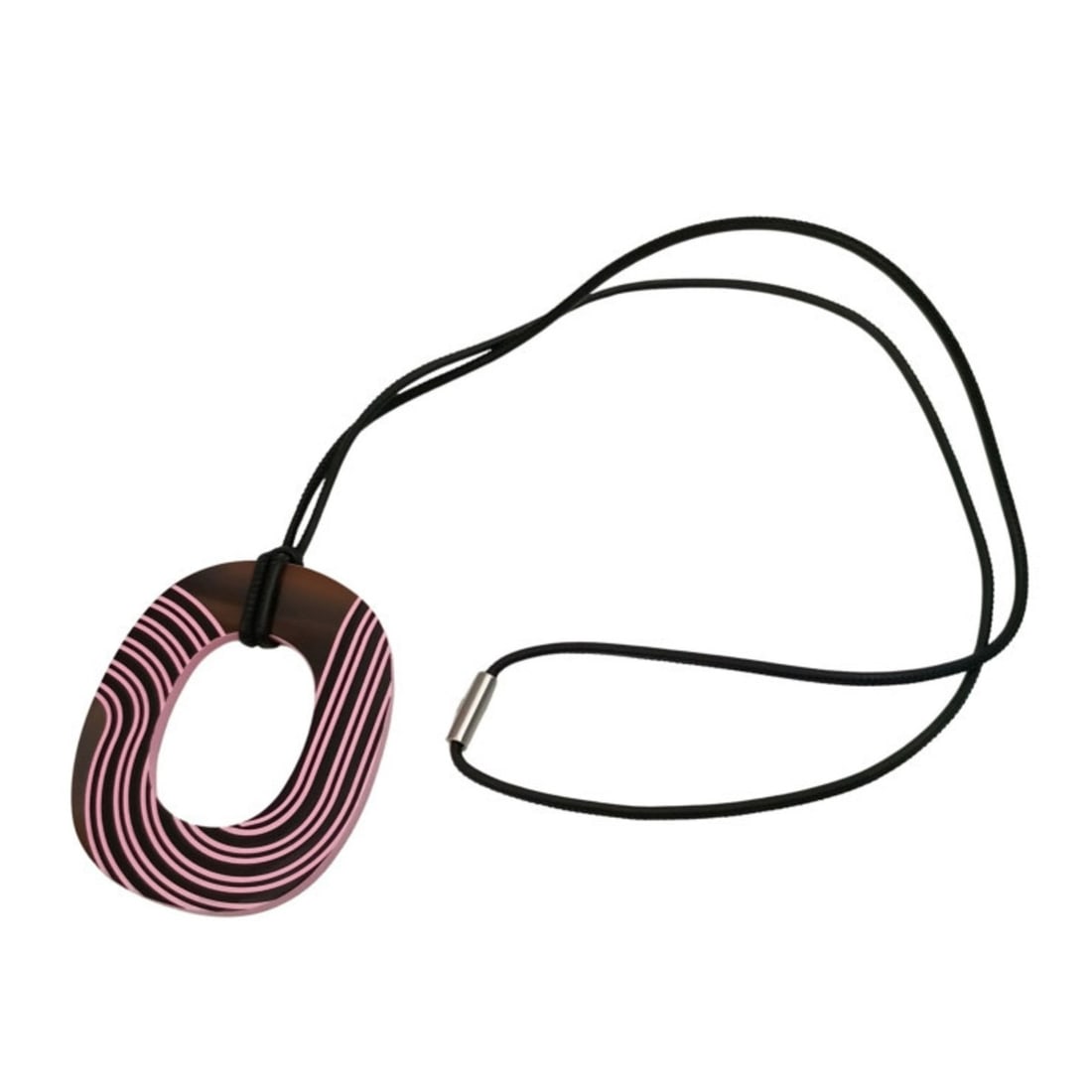 HERMES Ism POP PM Pendant Necklace in Brown and Pink Lacquer Wood for Women: --- Catalog ---Category: SizePendant Size: 70mm x 60mm / 2.75'' x 2.36''Neck Circumference: 72 cm / 28.34''Category: DesignColor: Brown, PinkGender: WomenMaterial: Lacquer, WoodPendant Type: