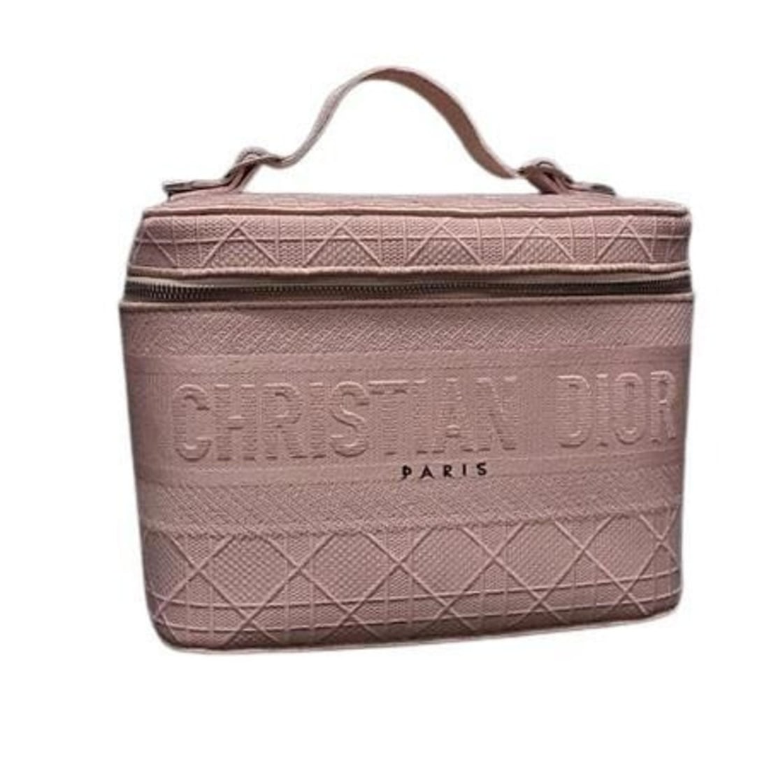 Christian Dior Vanity Bag Cannage Pink Canvas Women's: --- Catalog ---Category: SizeSize (HxWxD): 19cm x 23.5cm x 13.5cm / 7.48'' x 9.25'' x 5.31''Category: DesignType: Shoulder bag, Tote bag, Vanity bagColor: PinkGender: WomenMaterial: Canvas Category: