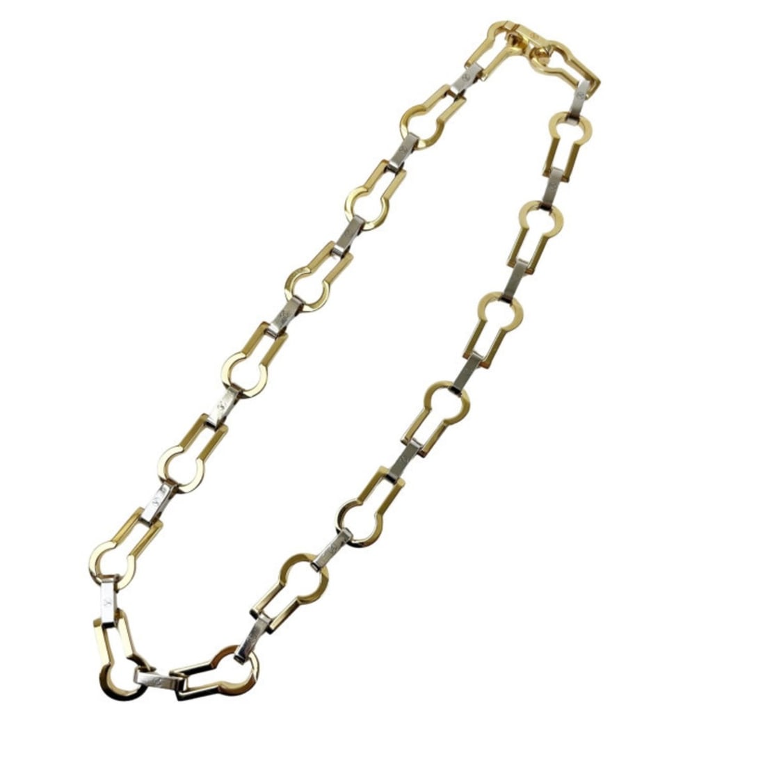 LOUIS VUITTON Choker Chain Necklace M68111, Gold and Silver Metal, Men's Women's: --- Catalog ---Category: SizeWidth: 10mm / 0.39''Neck Circumference: 41.5 cm / 16.33''Category: DesignColor: Gold, SilverGender: Men,Women,UnisexMaterial: MetalNecklace Type: ChokerCategory: