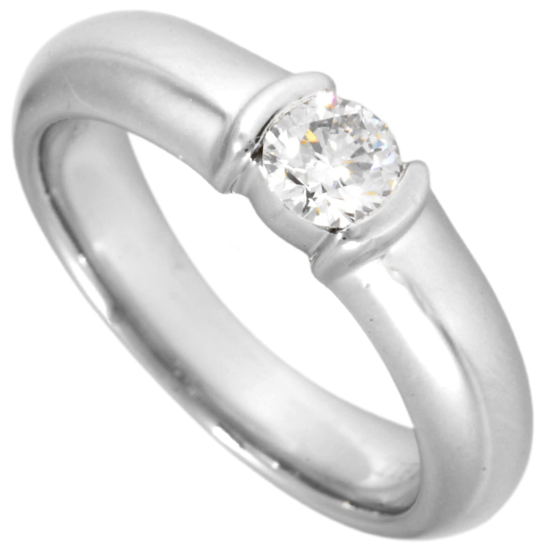 Tiffany & Co. Dots Solitaire Ring with 0.21ct Diamond, Approximately 6.1g, Platinum, Pt950, Women's (1 of 14)