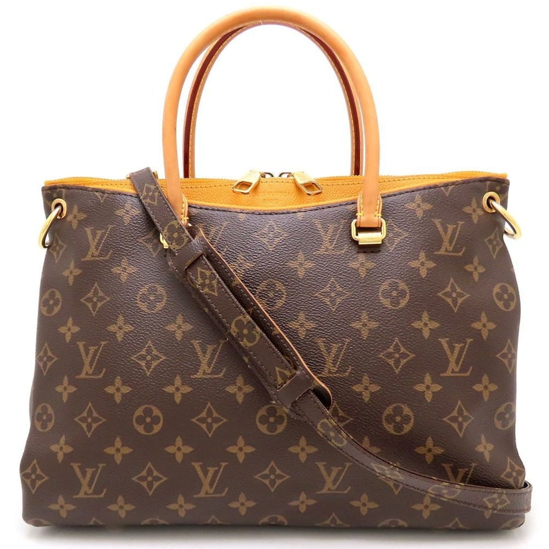 LOUIS VUITTON Monogram Pallas M40929 2-Way Tote Bag in Brown Saffron, Women's, 353109 (1 of 11)