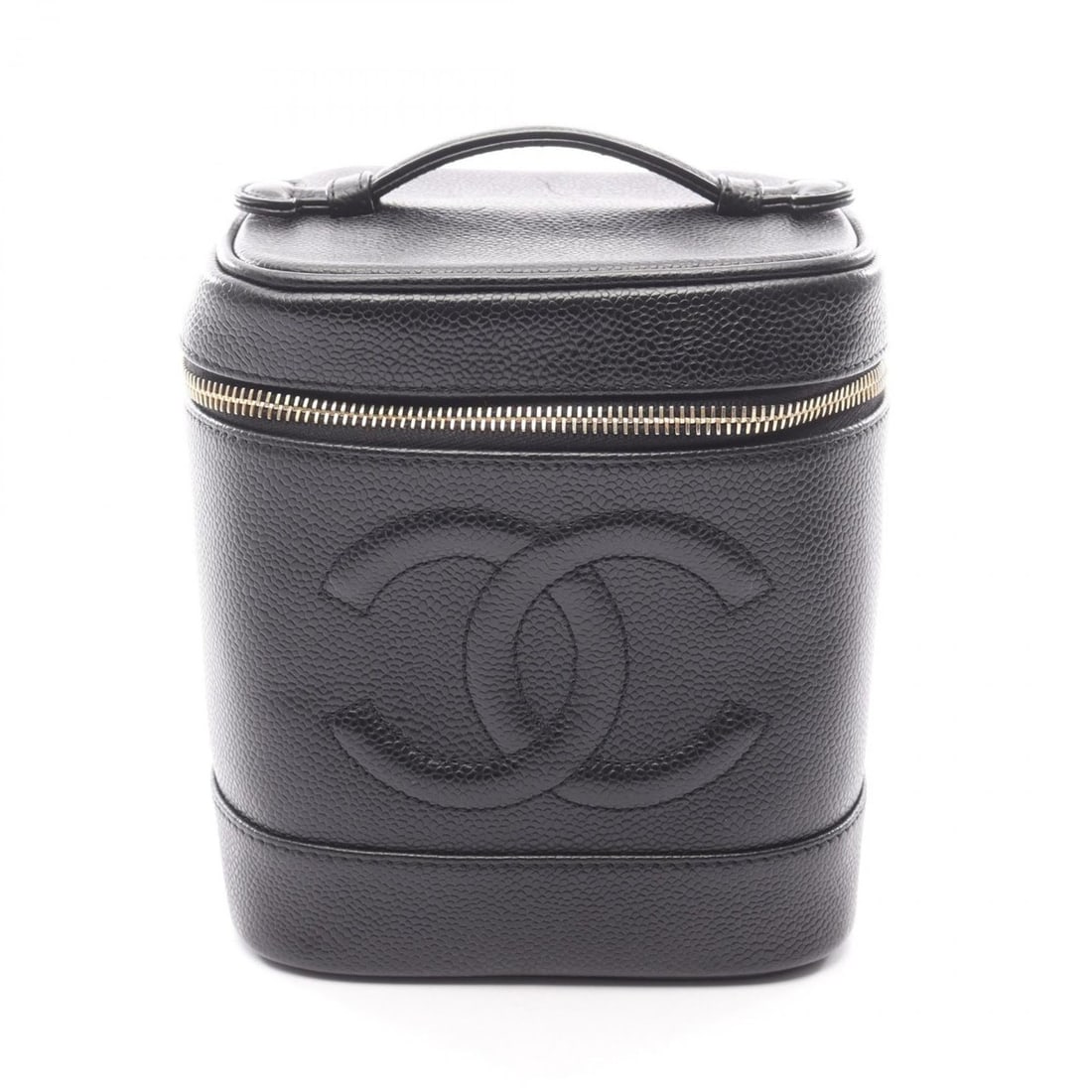 CHANEL Coco Mark Handbag, Calfskin Leather, Women's, Black, A01998 (1 of 15)