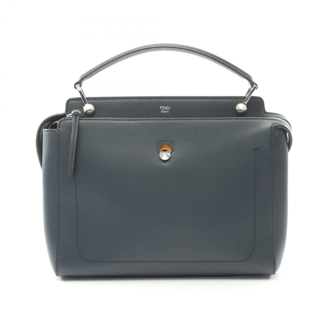 Fendi FENDI DOT COM handbag, leather, women's, navy, 8BN293 (1 of 11)