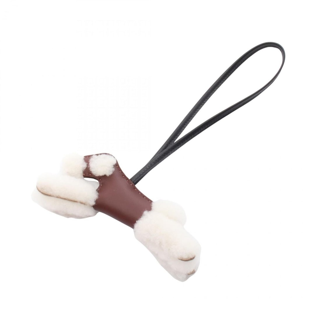 Hermes Hermès Anjo Milo Buddy Charm, Mouton, Women's, Brown and White (1 of 14)
