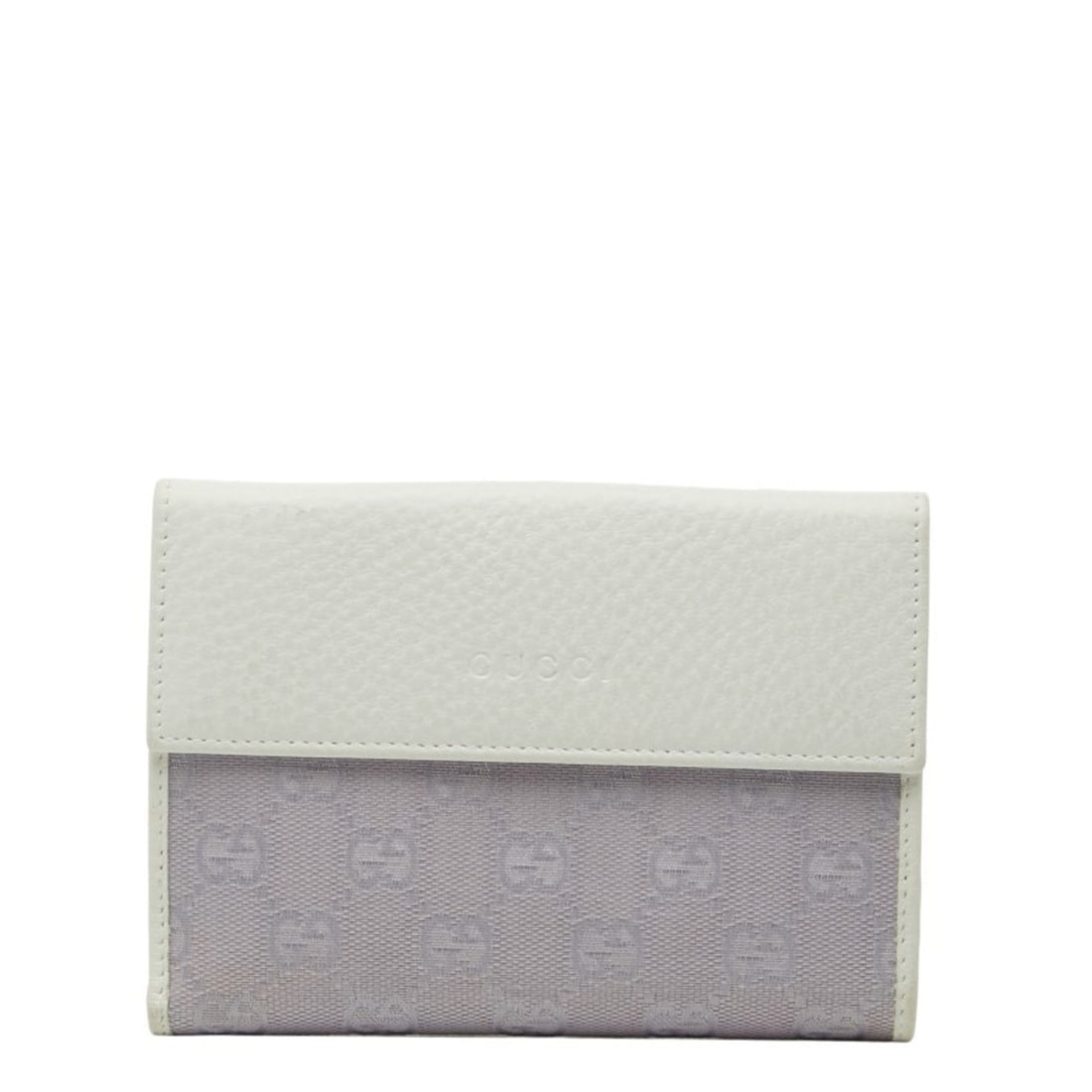 Gucci GG Canvas Bifold Wallet 143388 Purple and White Leather Women's GUCCI (1 of 13)