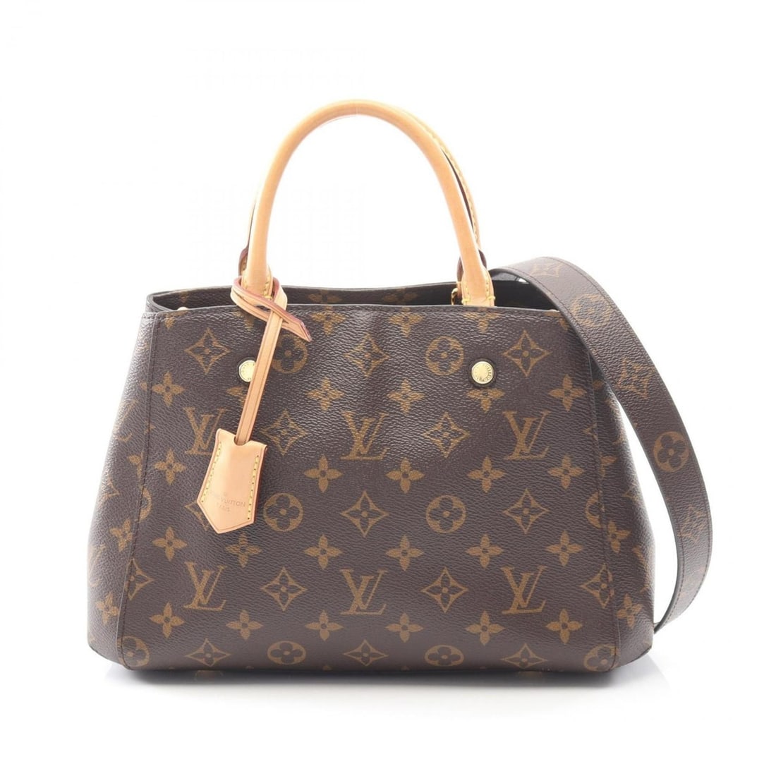 Louis Vuitton Montaigne BB Handbag, Coated Canvas and Leather, Monogram, Women's, Brown, M41055 (1 of 20)