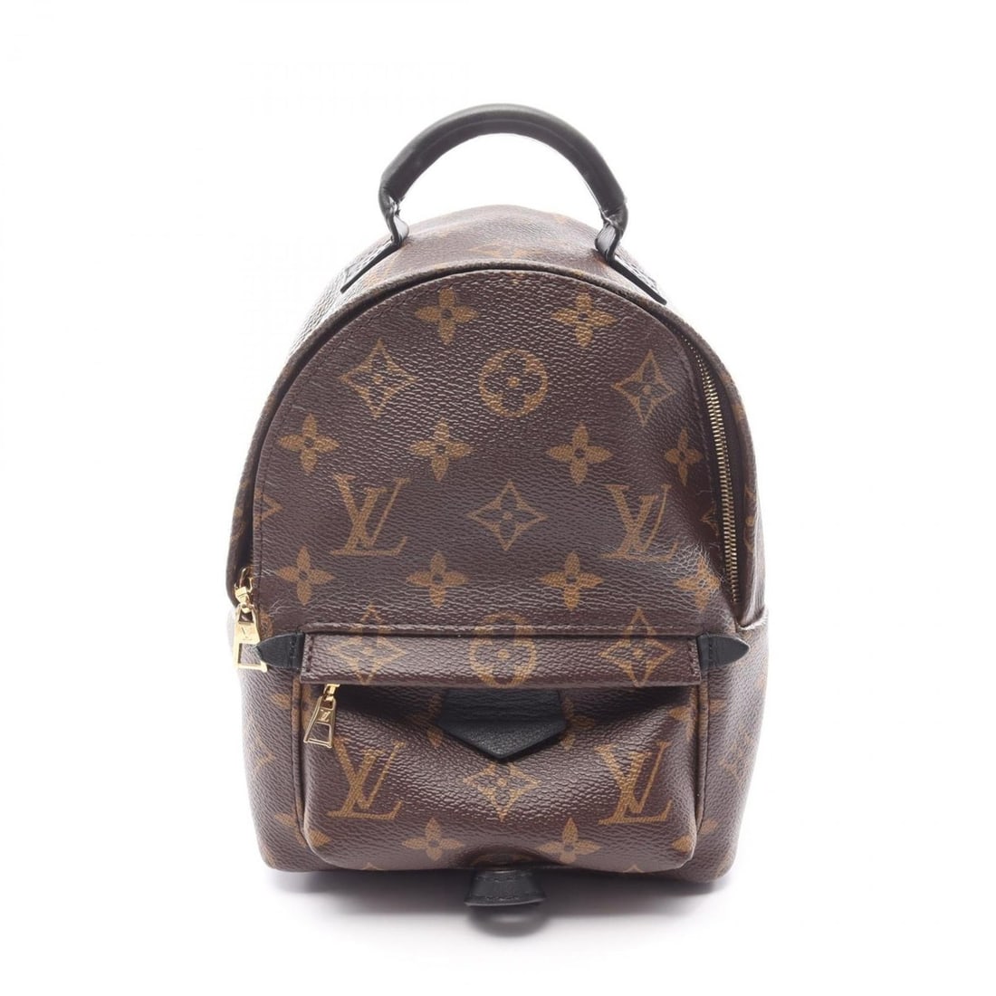 Louis Vuitton Palm Springs Mini Backpack/Handbag in Coated Canvas and Leather with Monogram Design,: --- Catalog ---Category: SizeSize (HxWxD): 21cm x 16cm x 8cm / 8.26'' x 6.29'' x 3.14''Category: DesignType: Backpack, HandbagColor: Black, BrownGender: WomenMaterial: Coated canvas , Leather Category