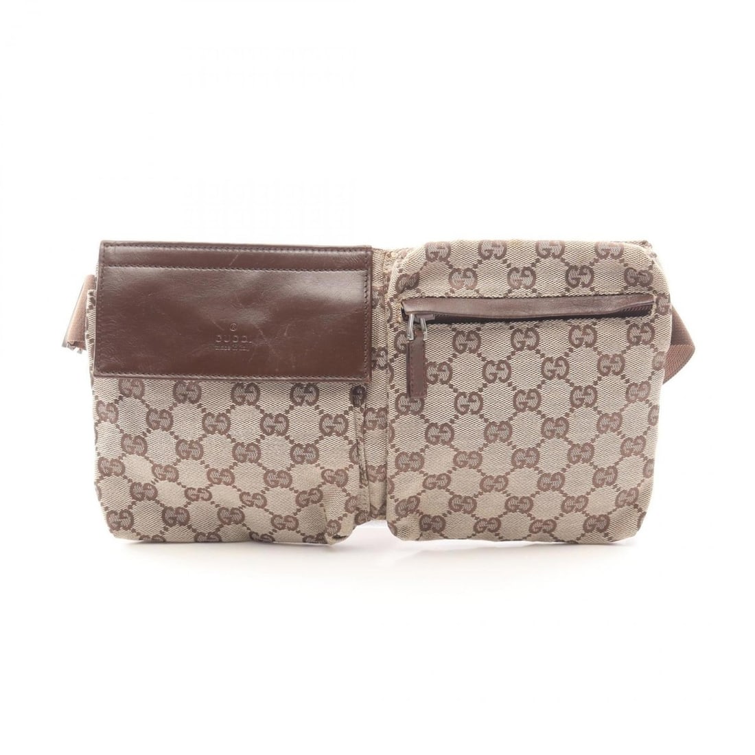 Gucci GG Canvas Waist Bag, Handbag, and Leather, Men's Women's, Beige Brown, 28566 (1 of 14)