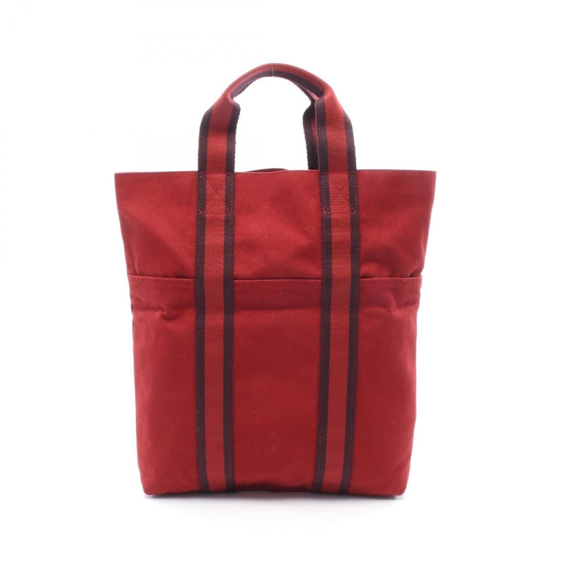 Hermes Hermès Foul Tote Cabas Canvas Bag, Women's, Bordeaux (1 of 10)