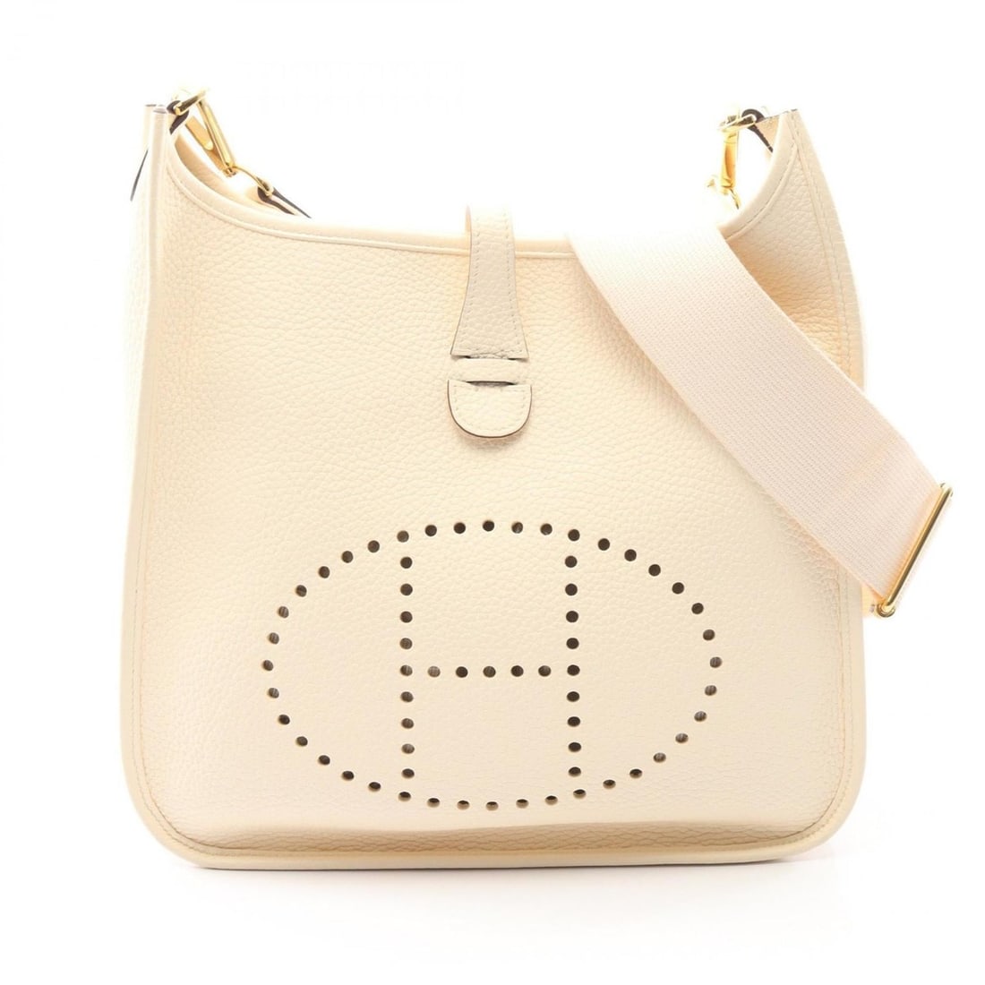Hermes Hermès Evelyn 3 Trois PM Shoulder Bag/Handbag in Taurillon Clemence Leather, Ivory (1 of 8)