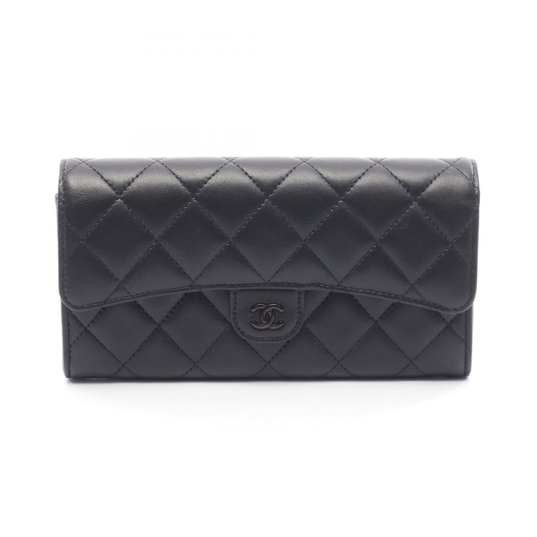 CHANEL Classic Long Flap Wallet Matelasse Bifold Leather for Women, Black, AP0241 (1 of 10)