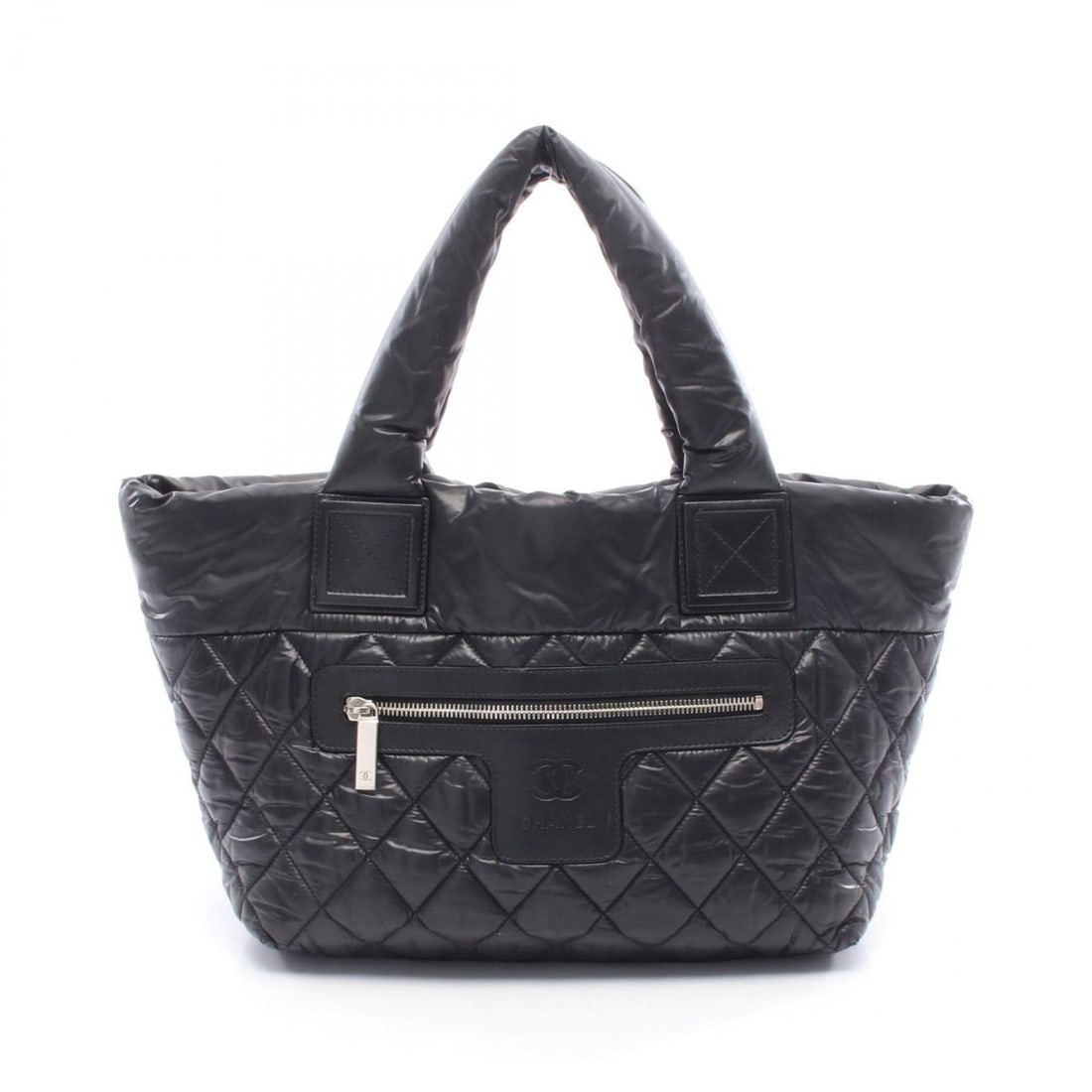 CHANEL Coco Cocoon Small Tote Bag, Handbag, Nylon and Leather, Women's, Black Bordeaux, A48610: --- Catalog ---Category: SizeSize (HxWxD): 23cm x 28cm x 15cm / 9.05'' x 11.02'' x 5.9''Category: DesignType: Handbag, Tote bagColor: Black, BordeauxGender: WomenMaterial: Nylon , Leather Hardware Col