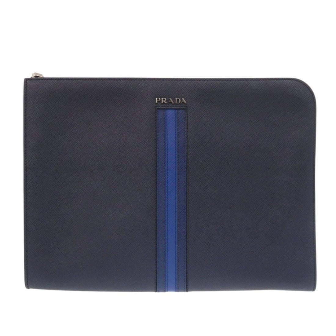 Excellent condition Prada AV5841 Saffiano leather navy clutch bag/second bag 0894PRADA: --- Catalog ---Category: SizeSize (HxWxD): 24cm x 33cm x 3cm / 9.44'' x 12.99'' x 1.18''Category: DesignType: Clutch bagColor: NavyGender: MenMaterial: Leather Hardware Color: SilverLeather/Fur Type: