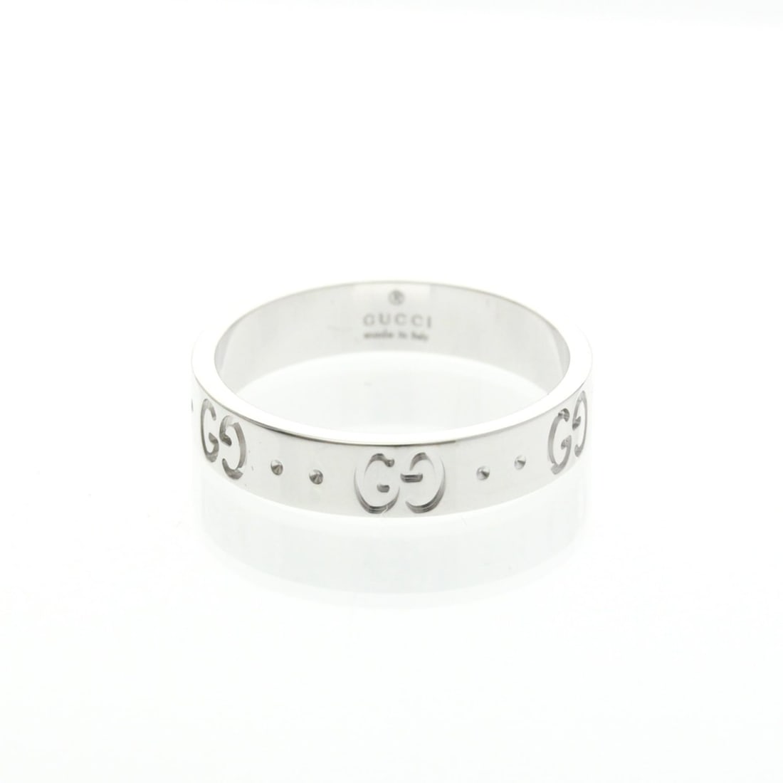 Gucci Icon White Gold (18K) Fashion No Stone Band Ring Silver (1 of 10)