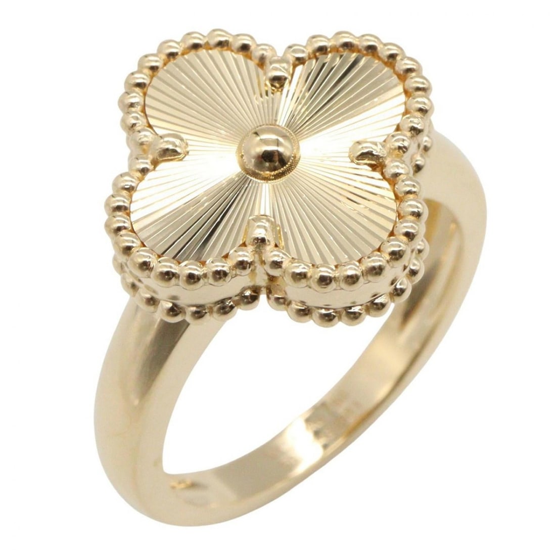 Van Cleef & Arpels Vintage Alhambra Guilloched Ring, 18K Yellow Gold, Women's, VCARP61353 (1 of 8)