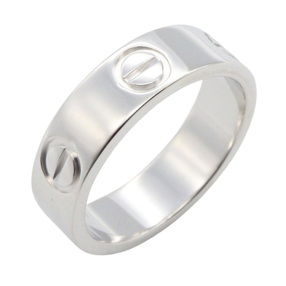 Cartier Love Ring, 18K White Gold, Silver, for Men and Women, B4084700: --- Catalog ---Category: SizeUS Size: 6.5Brand Size: 52Category: DesignType: Band ringColor: White goldGender: Men,WomenMaterial: White gold (18K)Category: GeneralMPN: B4084700Brand: Cartier--- Item L
