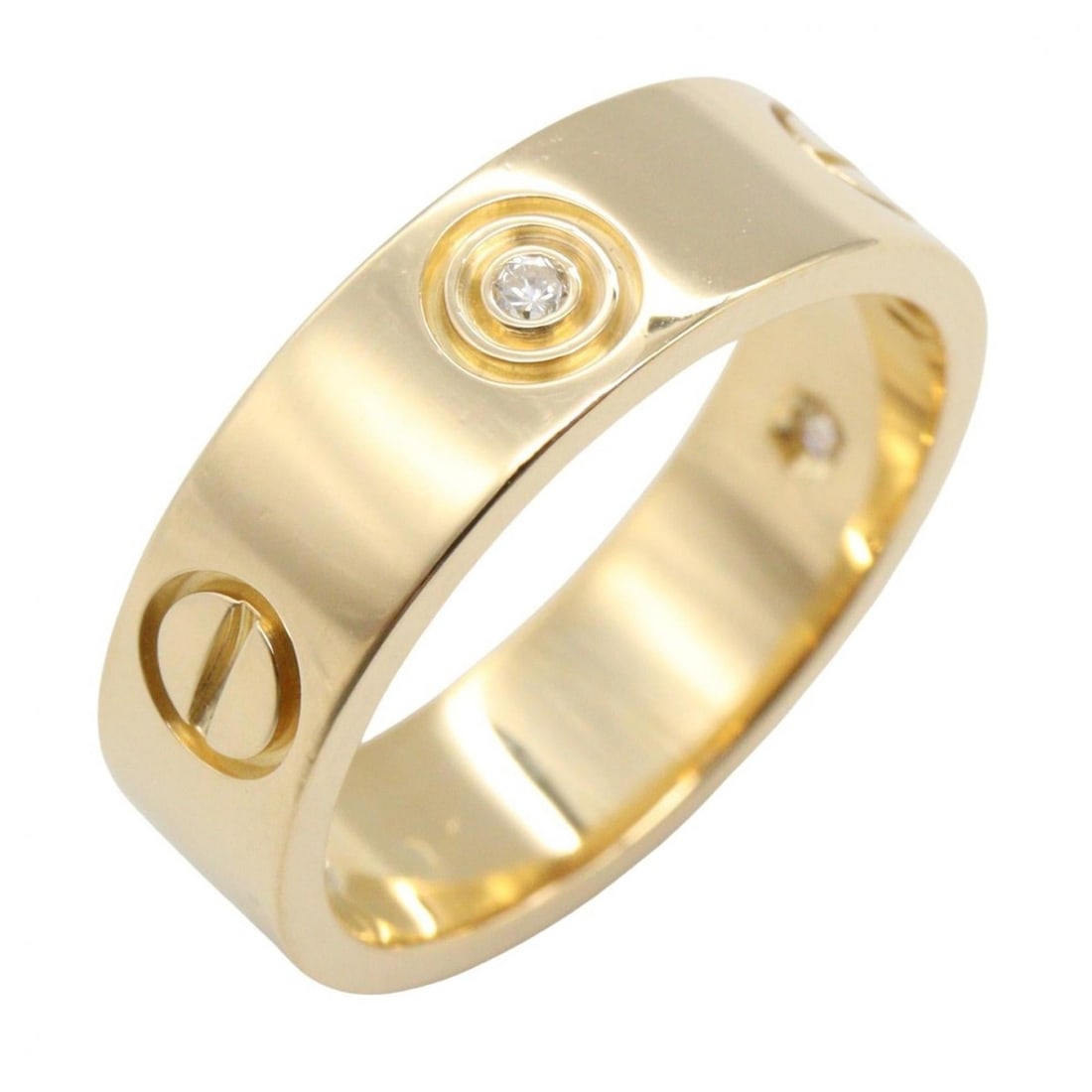 Cartier Love Ring 3PD, 18K Yellow Gold with Diamonds, Men's and Women's, Clear, B4032400: --- Catalog ---Category: SizeUS Size: 6.5Brand Size: 52Category: DesignType: Band ringColor: Yellow goldStone: DiamondGender: Men,WomenMaterial: Yellow gold (18K)Category: GeneralMPN: B4032400Brand: C