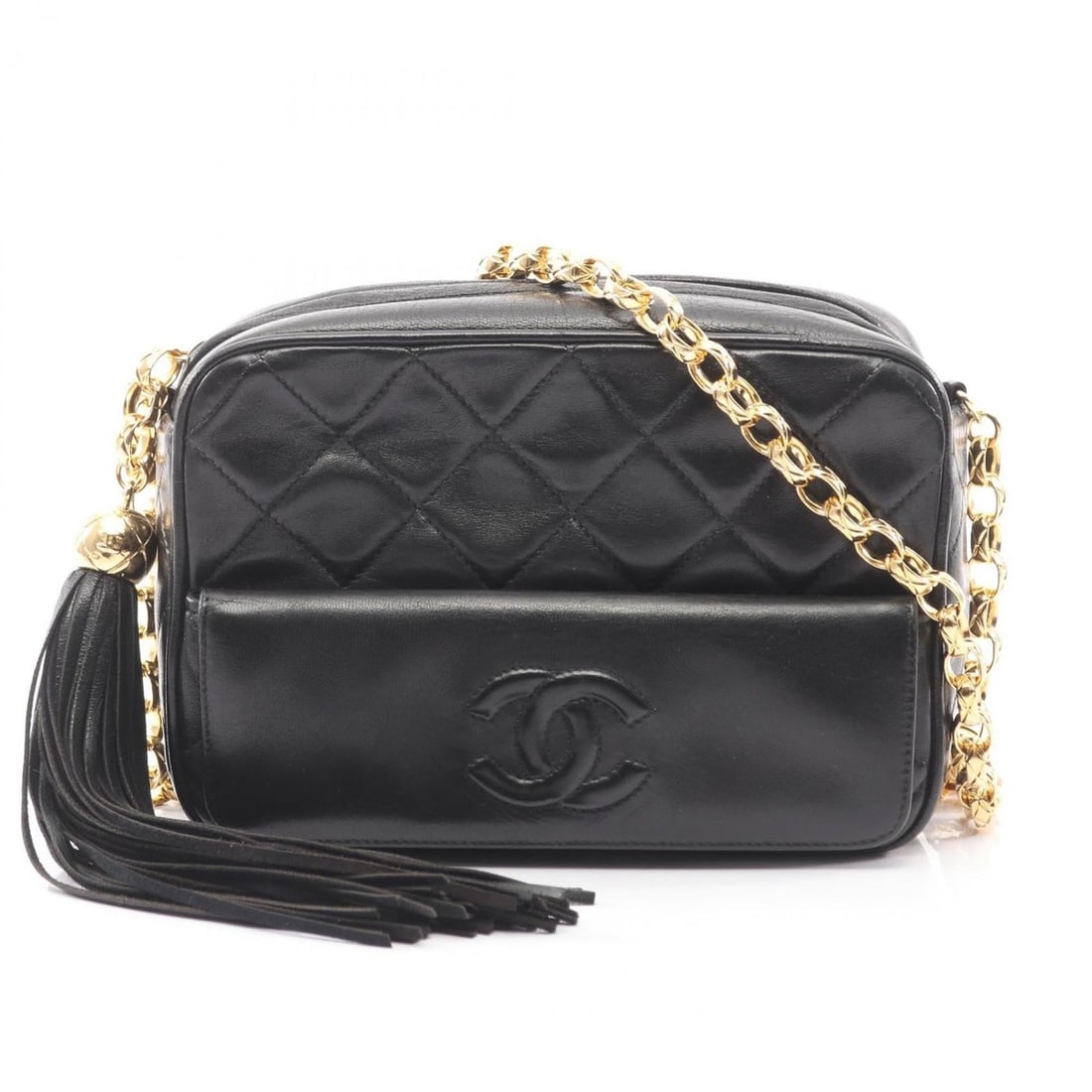 CHANEL Matelasse Shoulder Bag/Handbag in Lambskin Leather, Women's, Black: --- Catalog ---Category: SizeSize (HxWxD): 12cm x 18cm x 7cm / 4.72'' x 7.08'' x 2.75''Category: DesignType: Handbag, Shoulder bagColor: BlackGender: WomenMaterial: Leather Leather/Fur Type: LambskinC