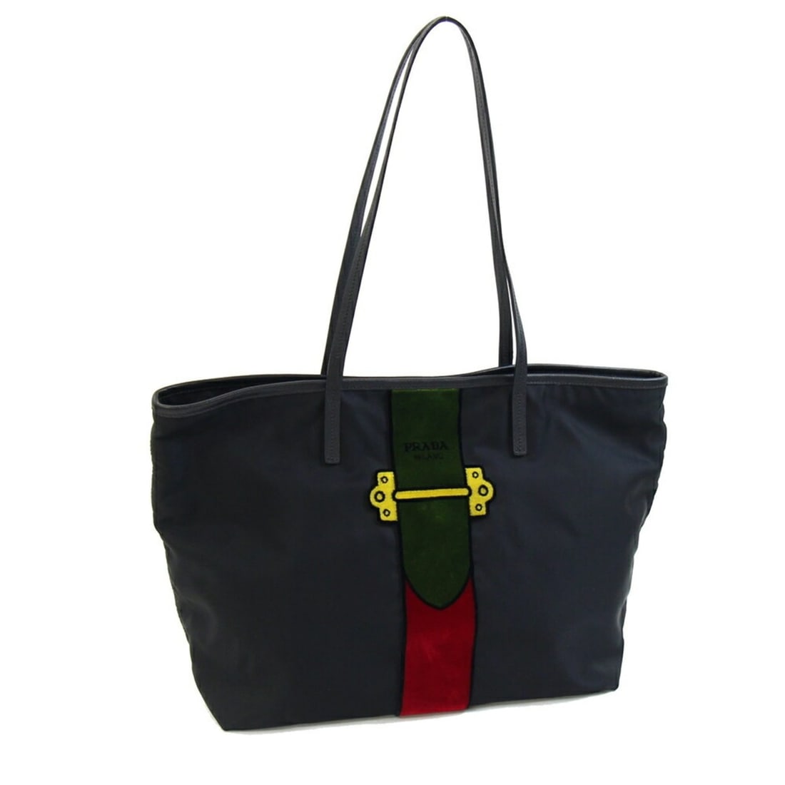 Prada Tote Bag 1BG065 Black Nylon Leather Velvet Shoulder Belt Motif Women's PRADA: --- Catalog ---Category: SizeSize (HxWxD): 29cm x 43cm x 15cm / 11.41'' x 16.92'' x 5.9''Handle Length: 55cm / 21.65''Category: DesignType: Tote bagColor: BlackGender: WomenMaterial: Nylon , Leather I