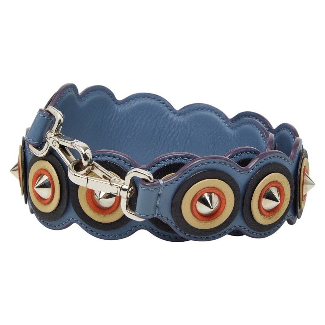 Fendi Strap You Studded Shoulder in Light Blue and Multicolored Leather for Women (1 of 9)