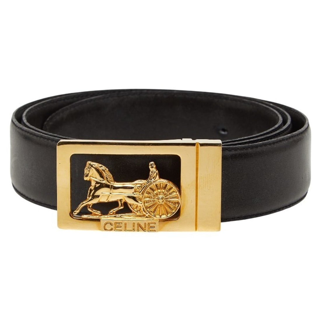 Celine Black Leather Carriage Hardware Belt for Men: --- Catalog ---Category: SizeLength: 79.5cm - 89.5cm / 31.29'' - 35.23''Category: DesignType: Standard beltColor: BlackGender: MenMaterial (Strap): Leather Category: GeneralBrand: Celine--- Item List