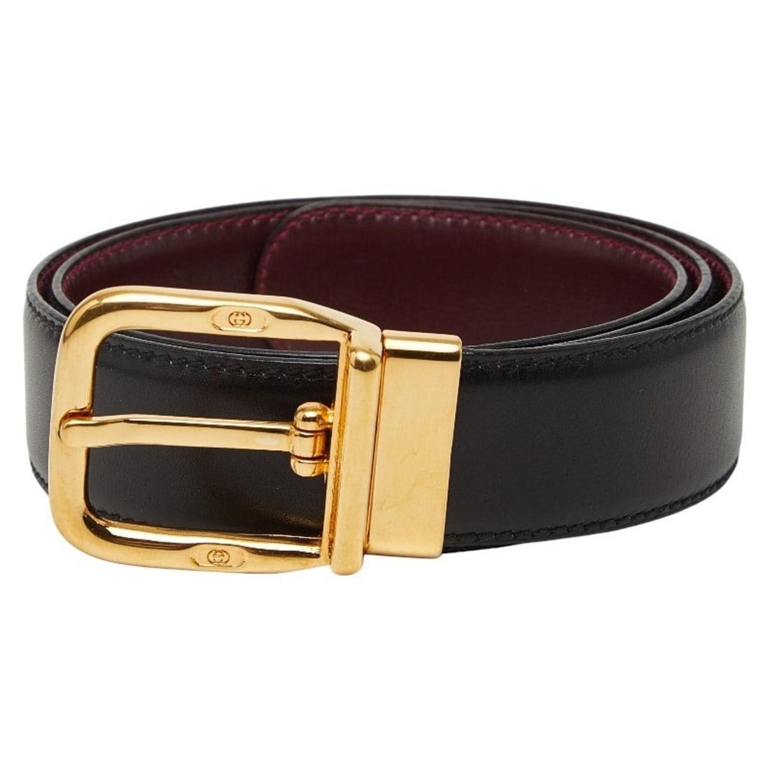 Gucci reversible belt in black leather for women.: --- Catalog ---Category: SizeLength: 67cm - 72cm / 26.37'' - 28.34''Category: DesignType: Standard beltColor: BlackGender: WomenMaterial (Strap): Leather Category: GeneralBrand: Gucci--- Item List ---
