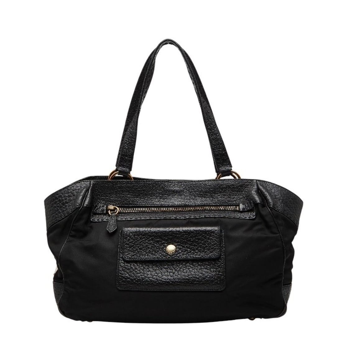 Prada Tessuto Shoulder Bag Tote Black Nylon Leather Women's PRADA: --- Catalog ---Category: SizeSize (HxWxD): 25cm x 36cm x 10cm / 9.84'' x 14.17'' x 3.93''Category: DesignType: Shoulder bag, Tote bagColor: BlackGender: WomenMaterial: Nylon , Leather Category: Genera