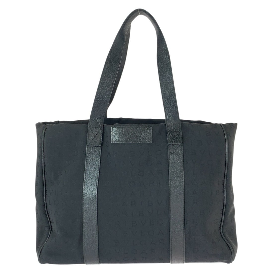 BVLGARI Logomania Black Canvas and Leather Handbag/Shoulder Bag for Women (1 of 11)