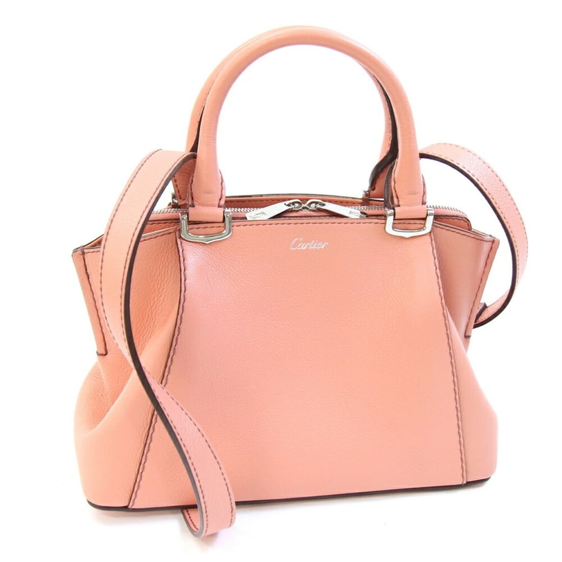 Cartier 2-way handbag C de L1001911 Salmon pink shoulder bag/crossbody bag for women (1 of 12)