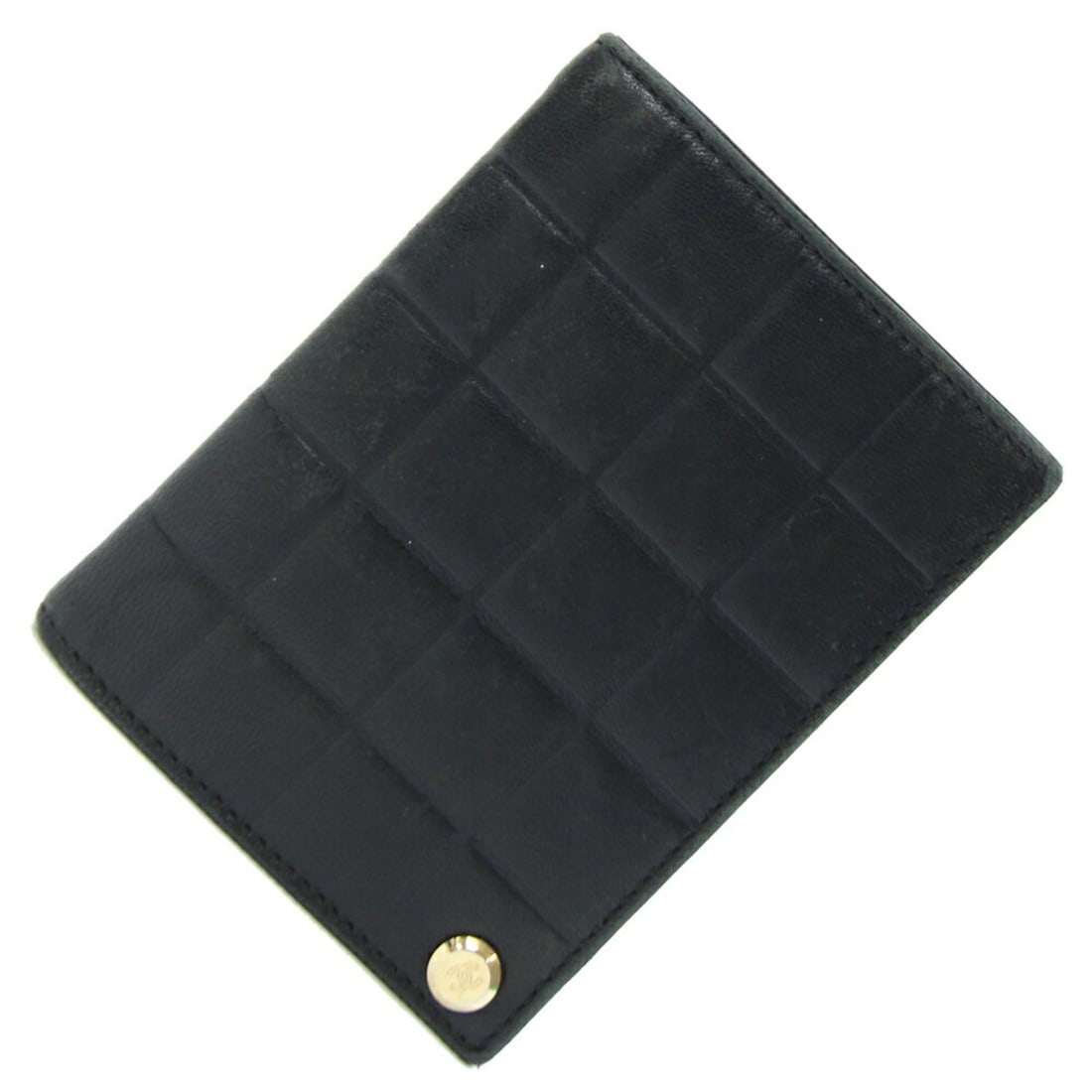 CHANEL Business Card Case, Chocobar, Black Lambskin, Pass Pocket, Coco Mark, Women's, (1 of 9)