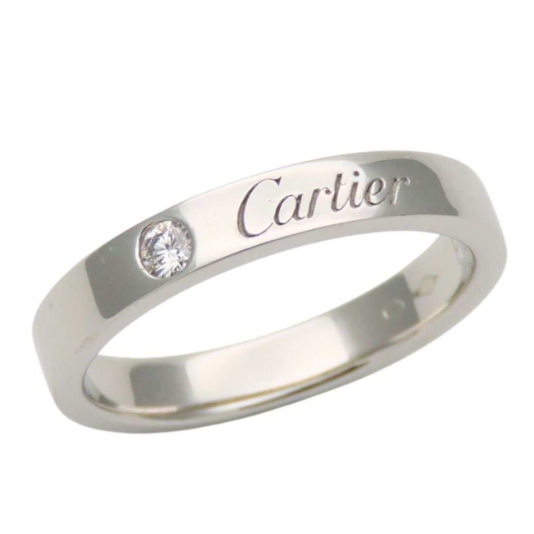 Cartier Ring, Engraved, 49mm, Pt950, Diamond, 1 Women's, CARTIER (1 of 10)