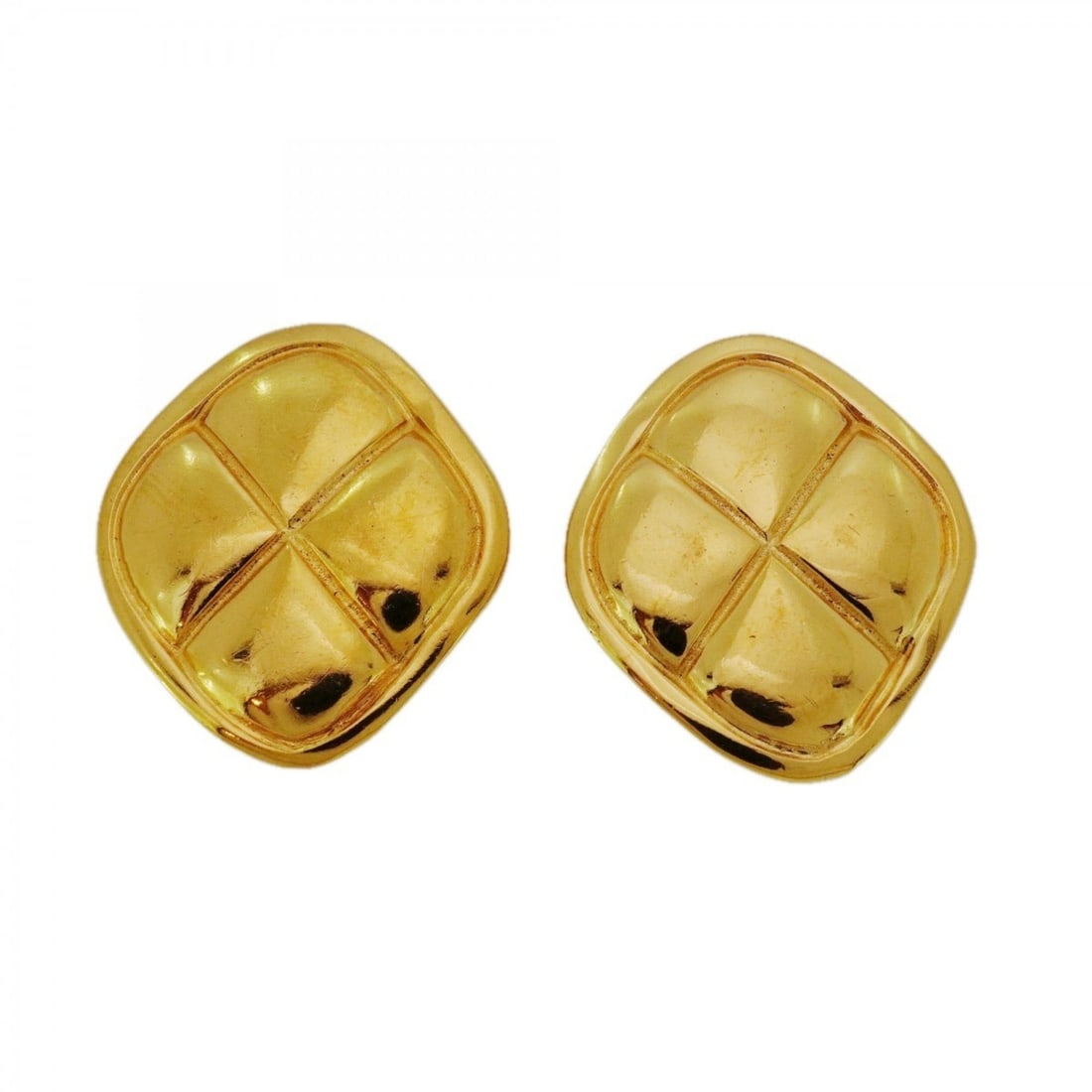 Chanel Matelasse Earrings, GP Plated Gold, Women's (1 of 12)