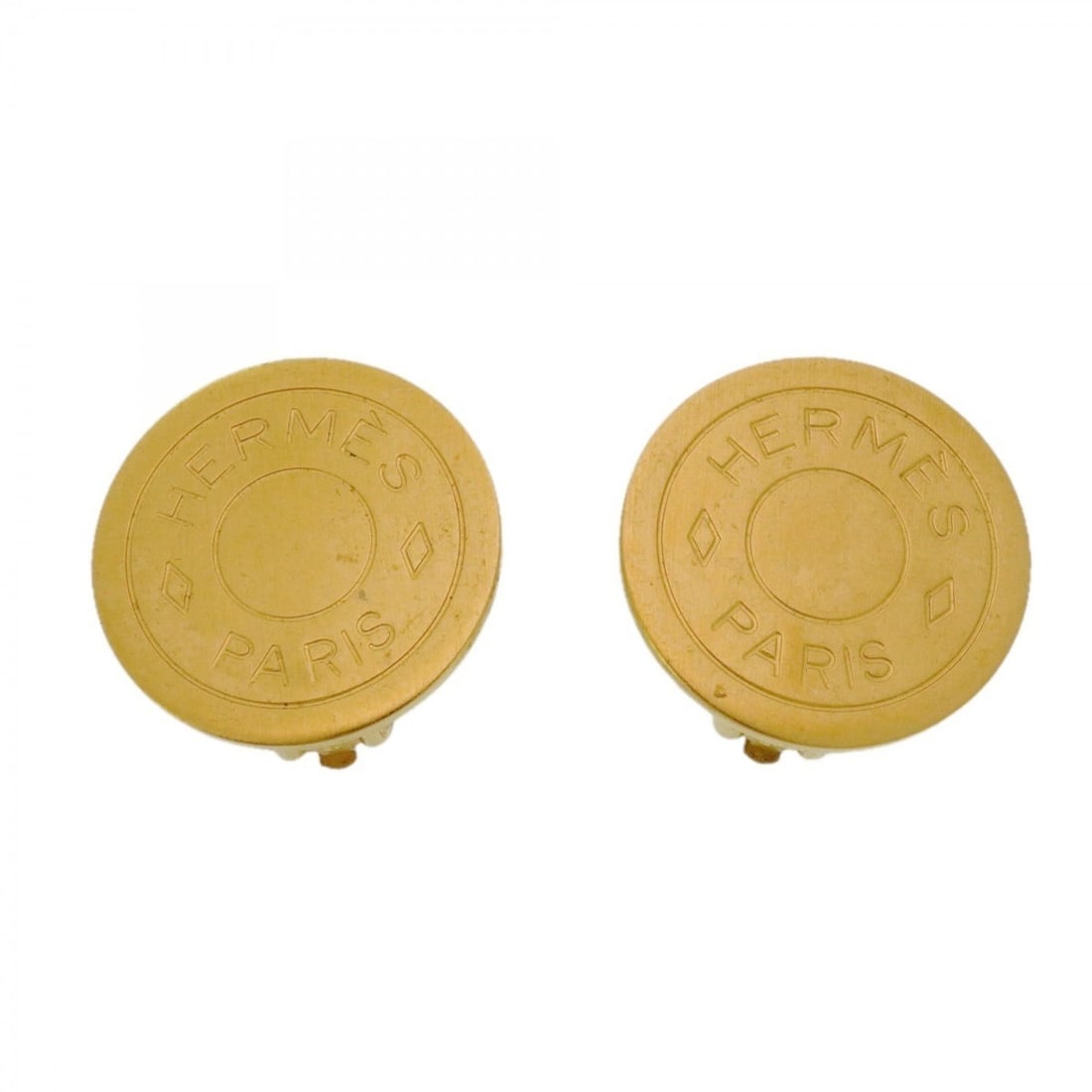 Hermes Serie Earrings, GP Plated Gold, Women's: --- Catalog ---Category: SizeSize (HxWxD): 20.10mm x 20.00mm / 0.79'' x 0.79''Category: DesignType: Clip earringsColor: GoldGender: WomenMaterial: Gold platingCategory: GeneralBrand: Hermes--- Item Li