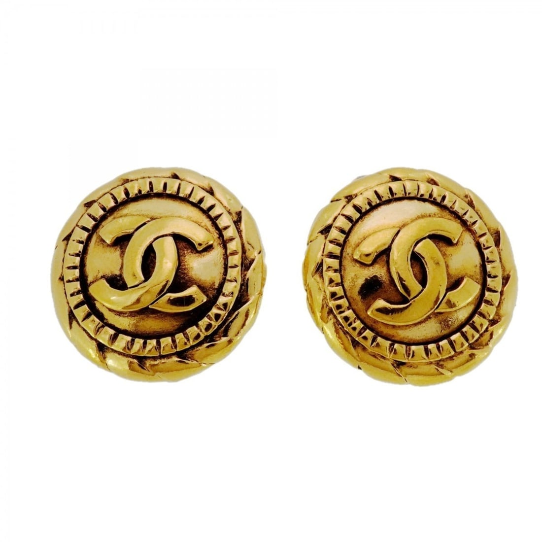 Chanel Coco Mark Circle Earrings, GP Plated Gold for Women: --- Catalog ---Category: SizeSize (HxWxD): 22.70mm x 22.50mm / 0.89'' x 0.89''Category: DesignType: Clip earringsColor: GoldGender: WomenMaterial: Gold platingCategory: GeneralBrand: Chanel--- Item Li