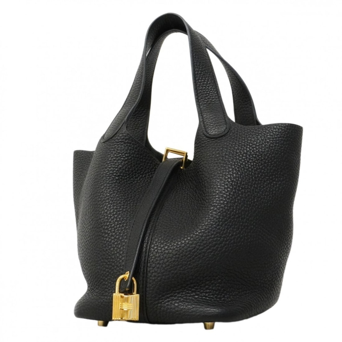 Hermes Hermès Picotin Lock PM Handbag in Taurillon Clemence Leather, Black with Y Stamp, Women's (1 of 17)