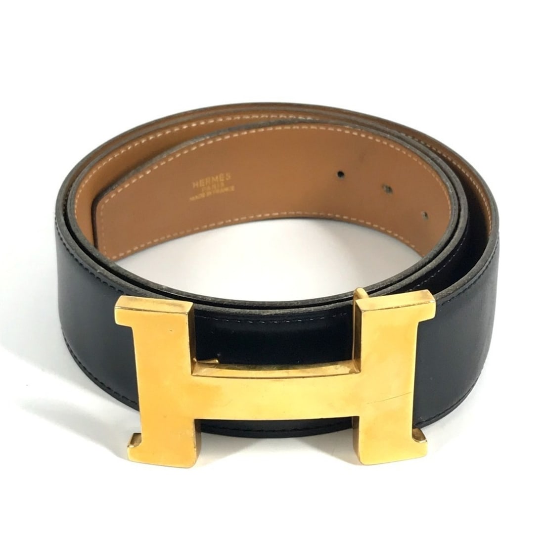 HERMES Constance H Belt with hardware and big logo, men's leather, black.: --- Catalog ---Category: PackNumber in Pack: 1Category: SizeSize: 95Length: 91cm - 95cm / 35.82'' - 37.4''Category: DesignType: Standard beltColor: BlackGender: MenEmbellishment: AbrasionMaterial (Str
