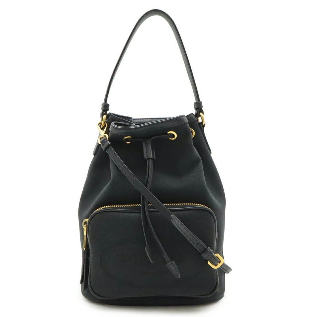 PRADA Prada Jacquard Handbag Bucket Bag Shoulder Canvas Leather NERO Black 1BH038: --- Catalog ---Category: SizeSize (HxWxD): 23cm x 17.5cm x 12cm / 9.05'' x 6.88'' x 4.72''Category: DesignType: Handbag, Shoulder bagColor: Black, NeroGender: WomenMaterial: Canvas Category: GeneralBr