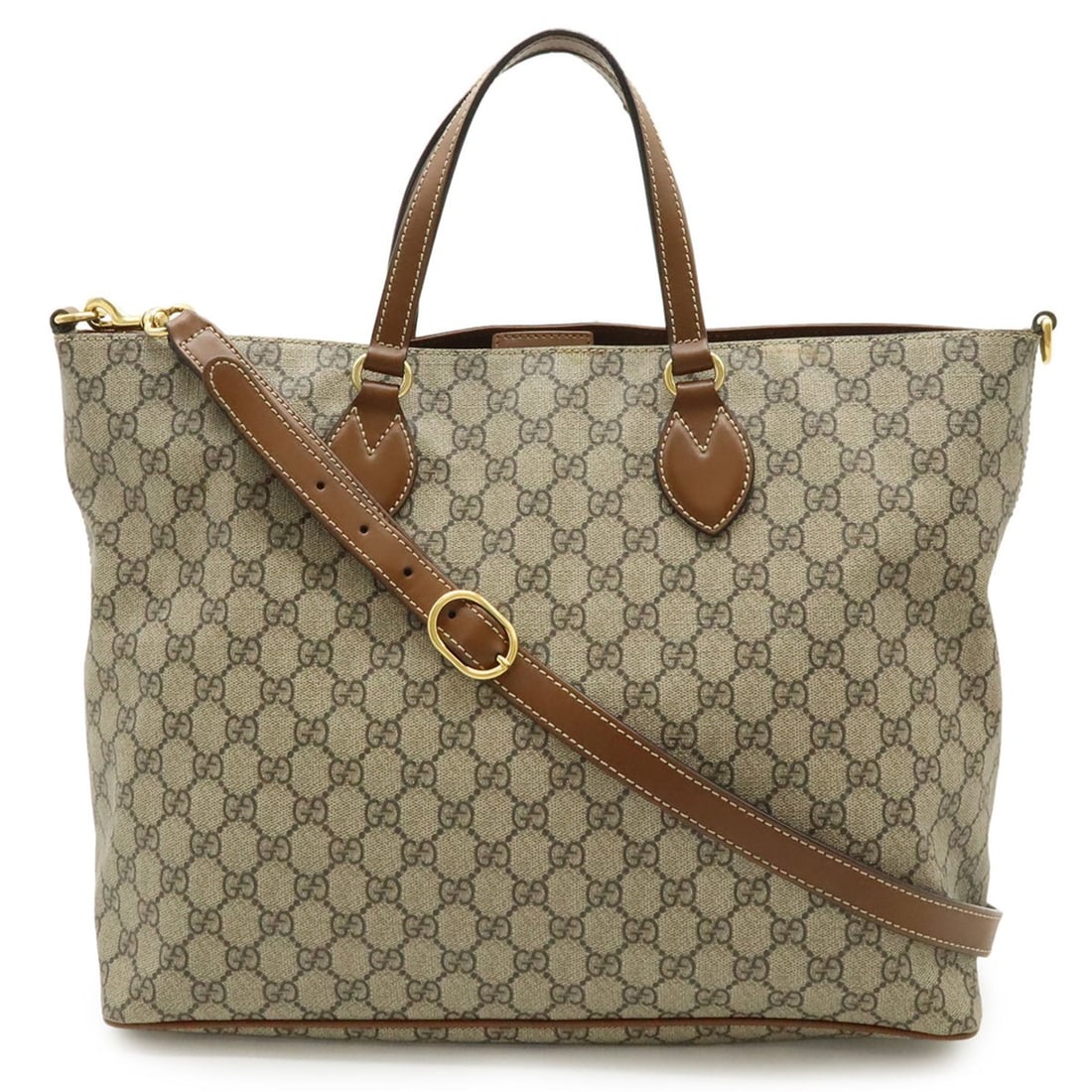 GUCCI GG Supreme Tote Bag Shoulder Leather Beige Brown 453705 (1 of 10)