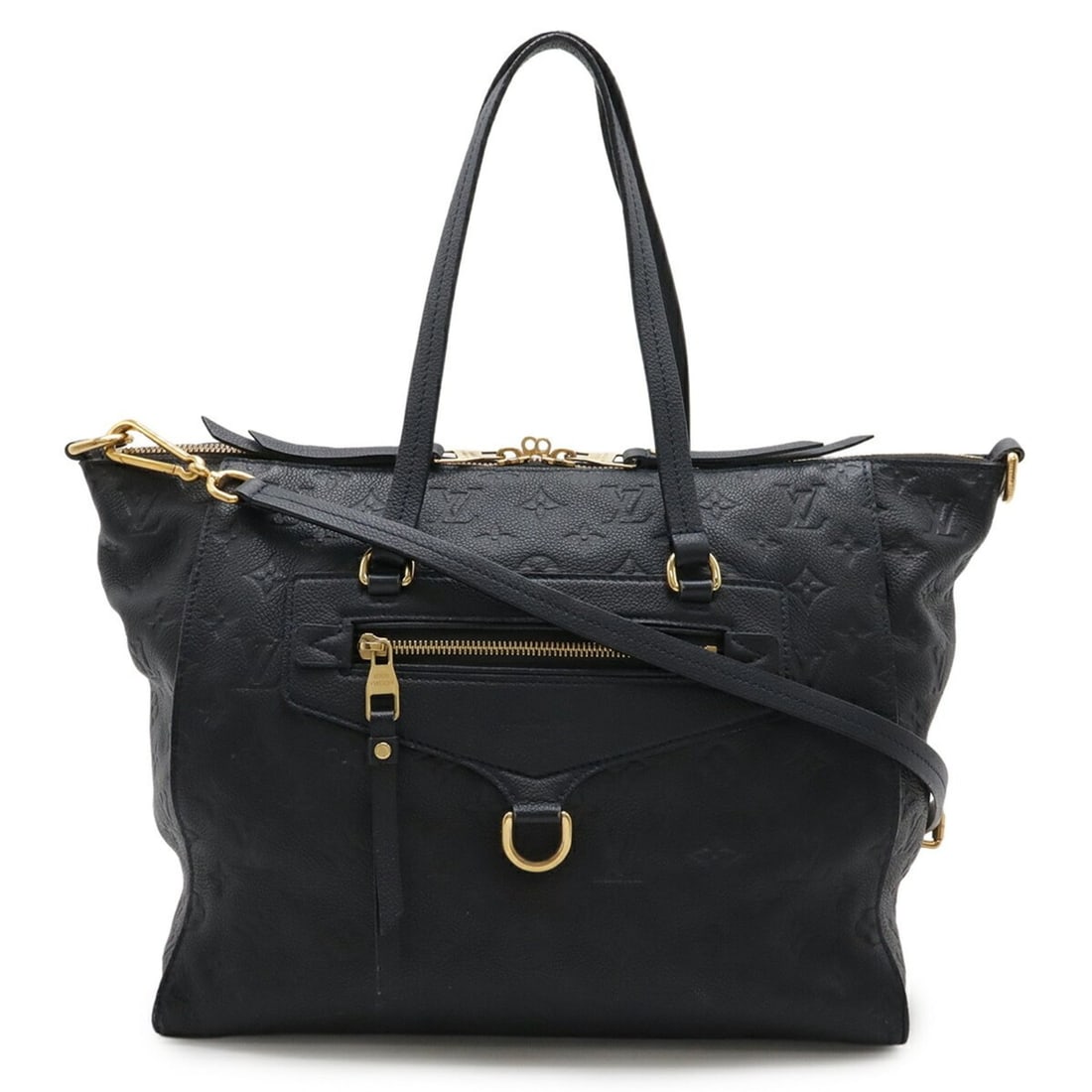 LOUIS VUITTON Monogram Empreinte Lumineuse PM Tote Bag/Shoulder Bag in Leather, Infini, Dark Navy, (1 of 10)