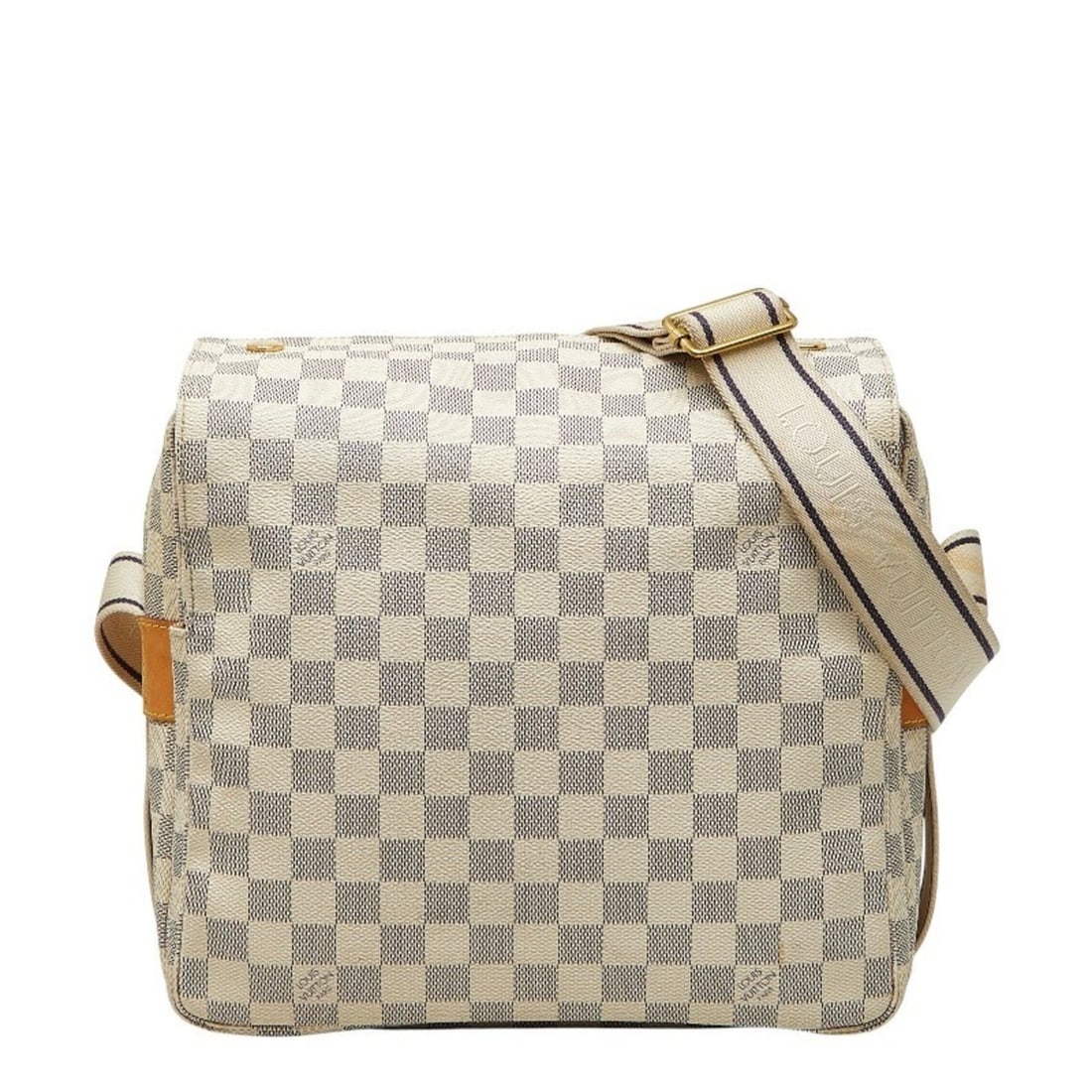Louis Vuitton Damier Azur Naviglio Crossbody Shoulder Bag N51189 White Leather Women's LOUIS VUITTON: --- Catalog ---Category: SizeSize (HxWxD): 25cm x 27cm x 9.5cm / 9.84'' x 10.62'' x 3.74''Category: DesignType: Shoulder bagColor: WhiteGender: WomenMaterial: PVC , Leather Category: GeneralMPN: N5118