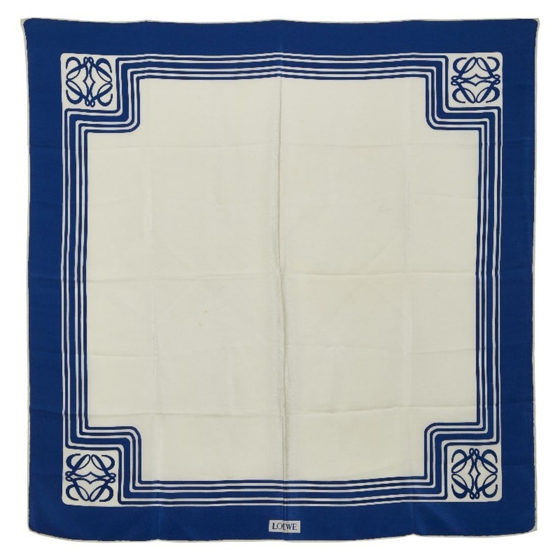 LOEWE Anagram Scarf/Muffler in Ivory Blue Silk for Women (1 of 16)