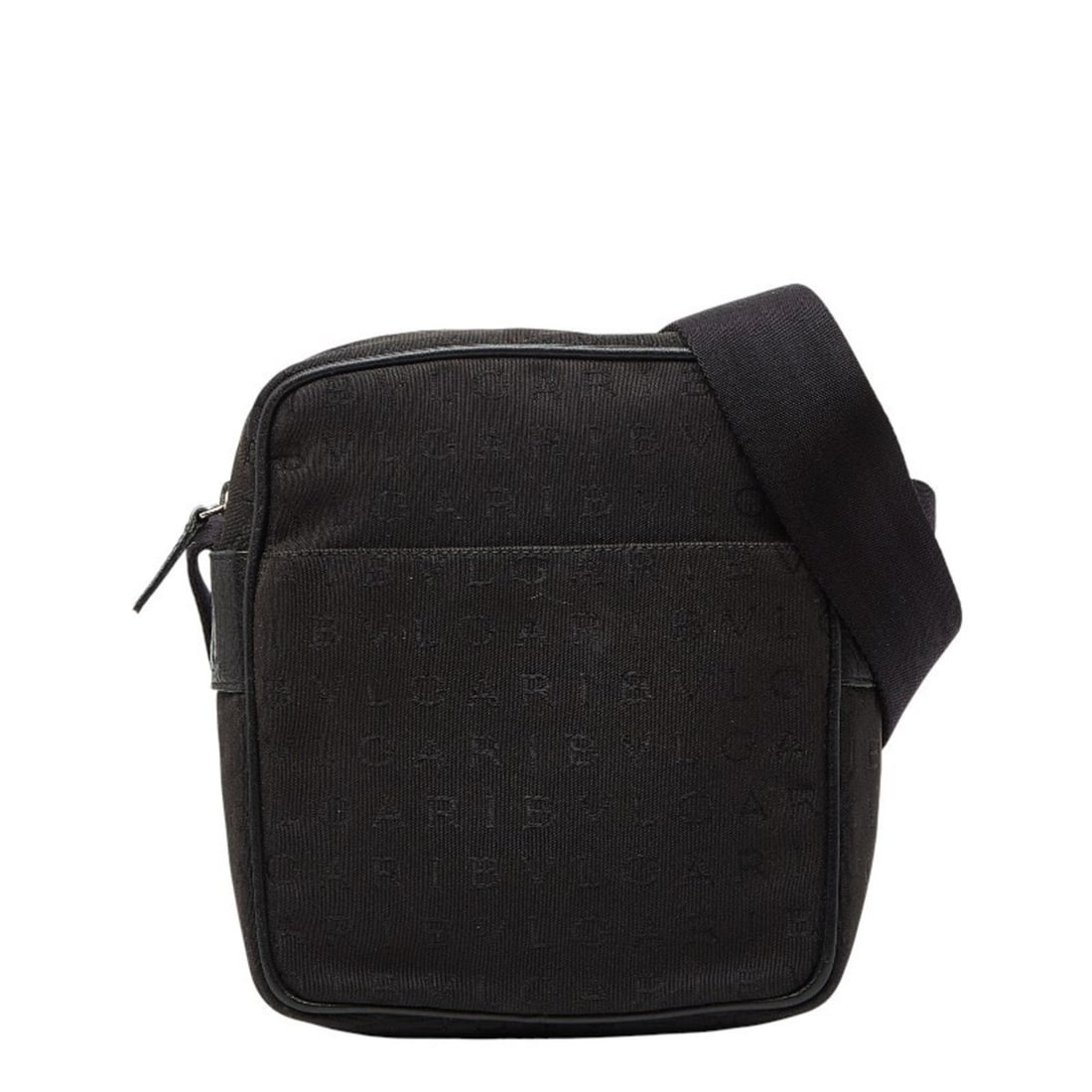 BVLGARI Logomania Shoulder Bag in Black Canvas and Leather for Women (1 of 18)