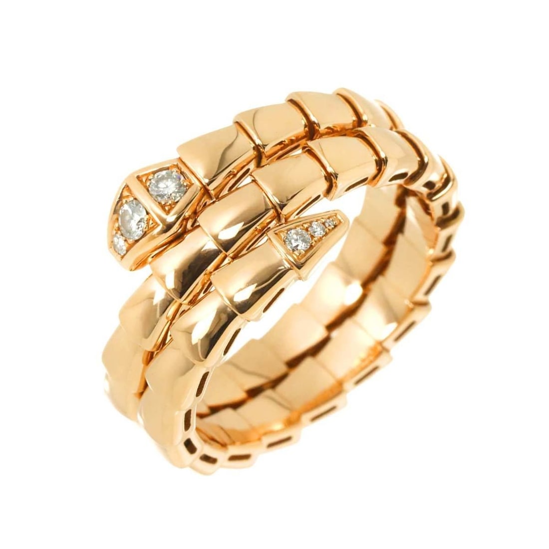 BVLGARI Serpenti Viper #XL Ring with Diamonds in 18K PG and Pink Gold (750) (1 of 16)