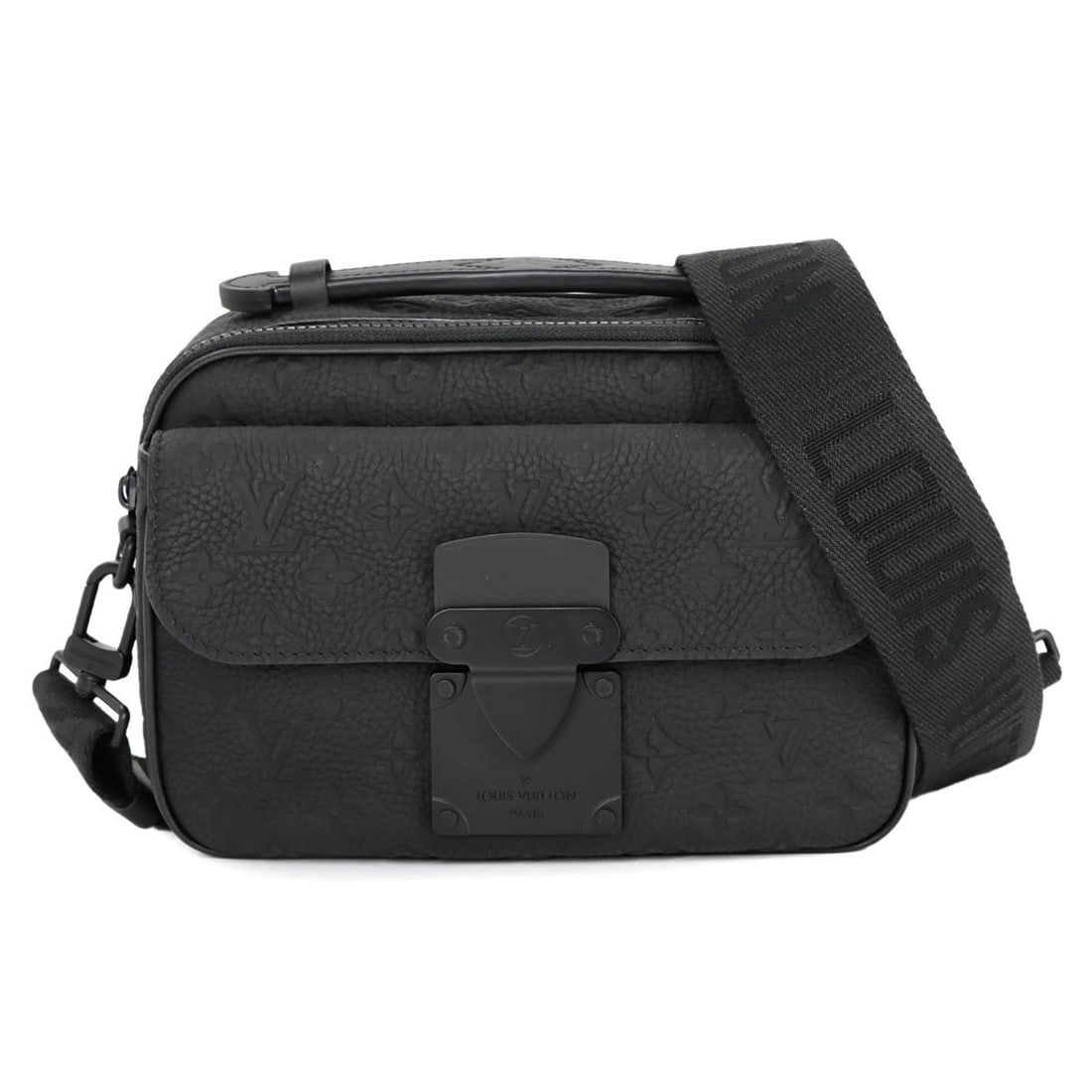 Louis Vuitton Monogram Taurillon S Lock 2-Way Handbag in Black Leather with RFID Messenger Bag (1 of 18)