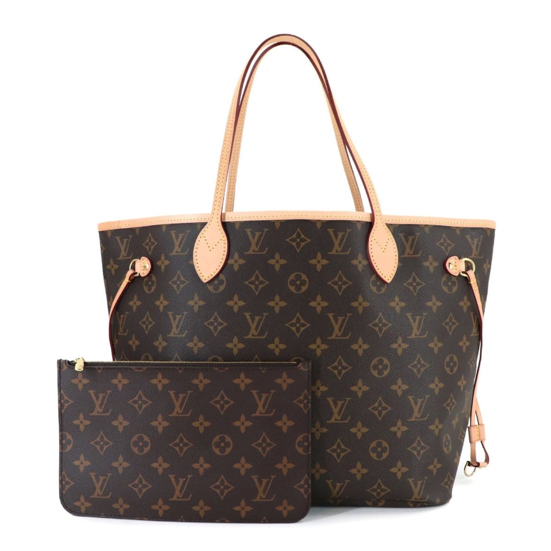 Louis Vuitton Monogram Neverfull MM Tote Handbag, Brown/Beige, M40995, RFID, Gold Hardware (1 of 13)