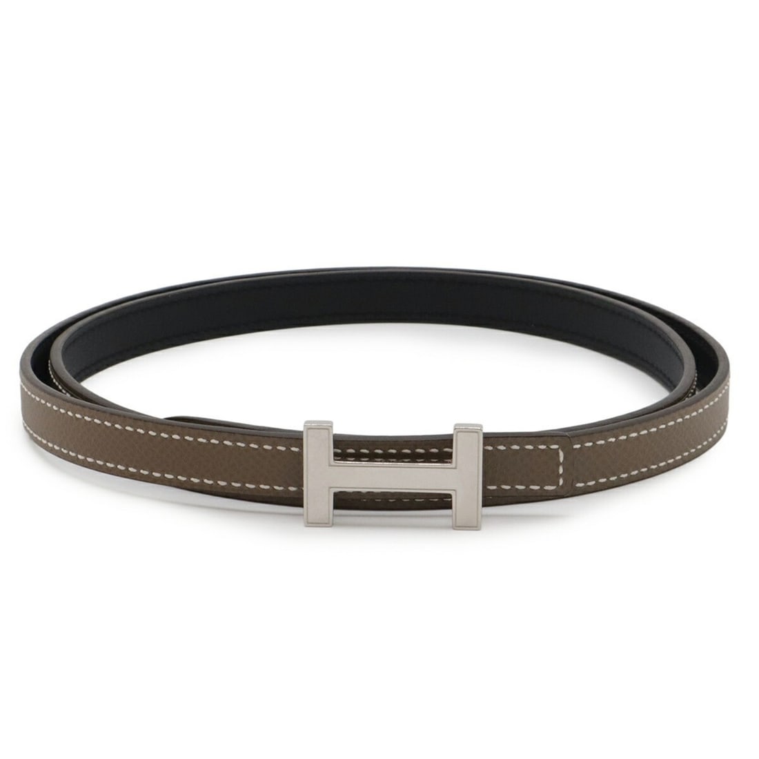 HERMES Focus H-Belt, Reversible, Swift Leather, Etoupe, Black, #85, A Stamp (1 of 18)